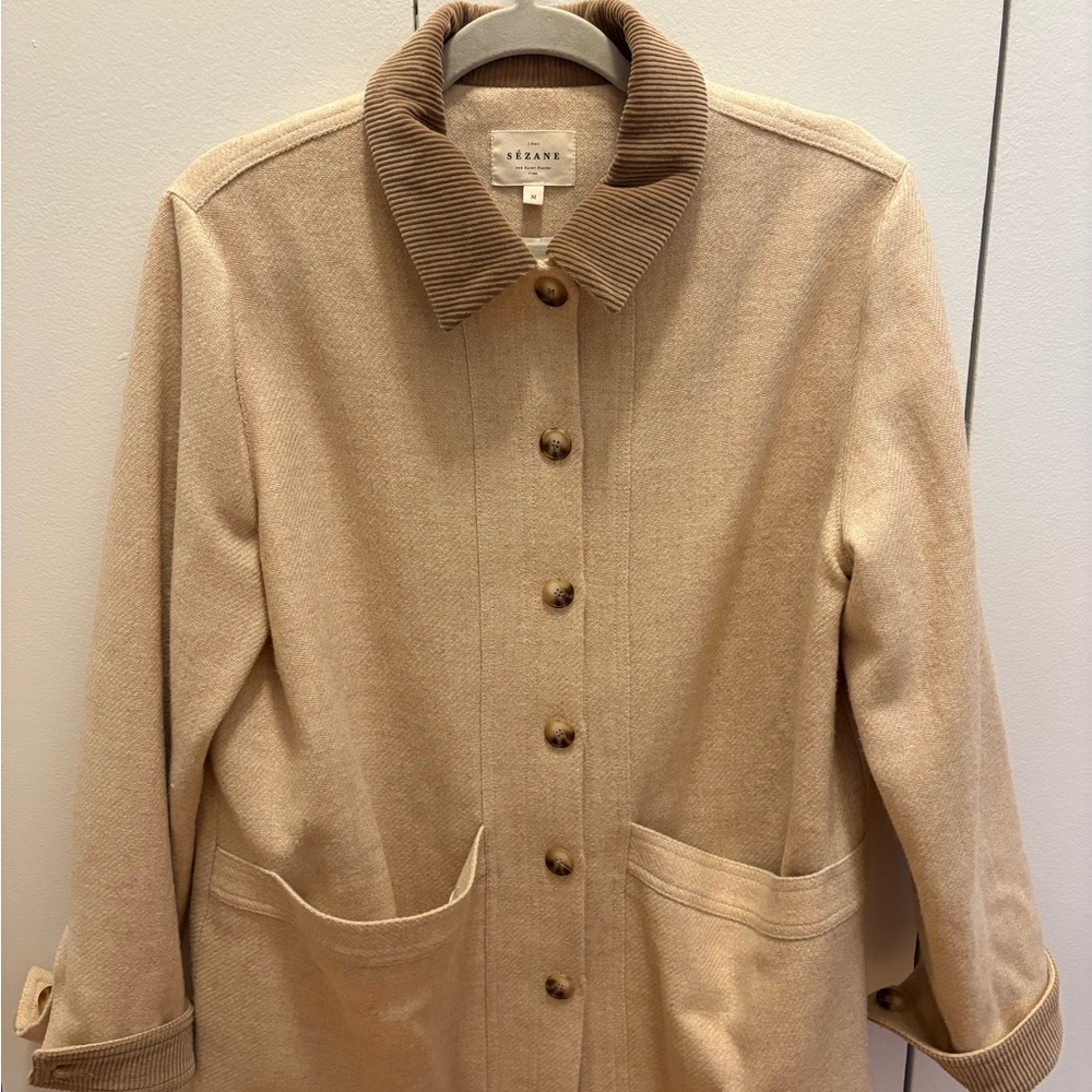 Sezane Will Jacket with Corduroy Collar